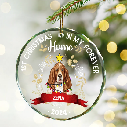 1st Christmas In My Forever Home - Personalized Circle Acrylic Ornament