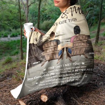 Couple The Day I Met You - Personalized Fleece Blanket, Sherpa Blanket