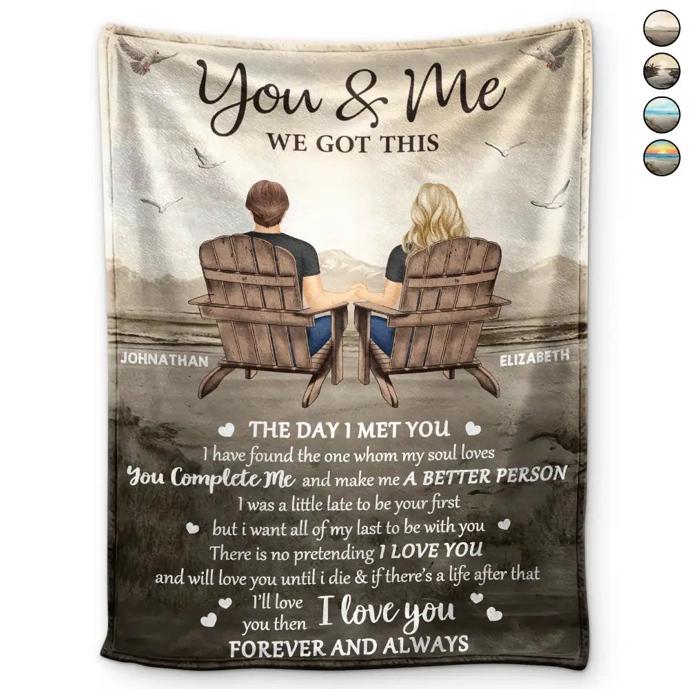 Couple The Day I Met You - Personalized Fleece Blanket, Sherpa Blanket