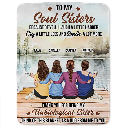 Because Of You I Laugh A Little Harder - Personalized Fleece Blanket