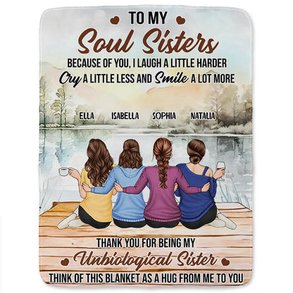 Because Of You I Laugh A Little Harder - Personalized Fleece Blanket, Sherpa Blanket
