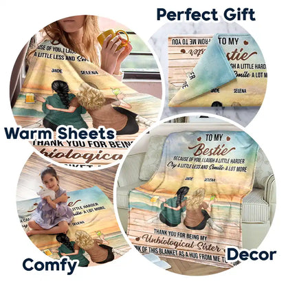 Because Of You I Laugh A Little Harder - Personalized Fleece Blanket, Sherpa Blanket