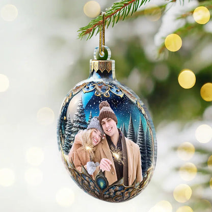 Custom Photo Family Christmas Bauble - Personalized Custom Shaped Acrylic Ornament