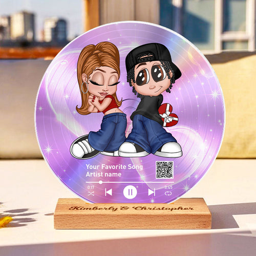 Y2K Couple Custom Vinyl Record, Favorite Song QR Code Acrylic Plaque, Valentine's Day, Anniversary, Birthday Gift for her, Gift for him