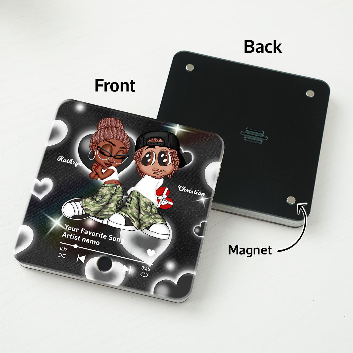Y2K Couple Custom Music Fridge Magnet, Trendy 2025 Gift For him & for her, Anniversary, Birthday, Just Because Gift