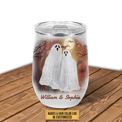 Halloween Boo Costume Couple Favorite Custom Wine Tumbler