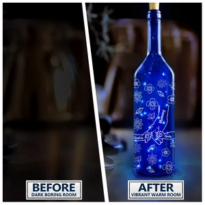 Hand In Hand, I Will Always Protect You - Personalized Blue Bottle Light