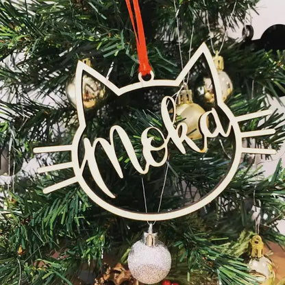 Happy Christmas With Fur Babies - Personalized Custom Paw Shaped Wood Christmas Ornament (Dog, Cat & Angel Wings) - Customized Decoration Gift. ornament The Next Custom Gift