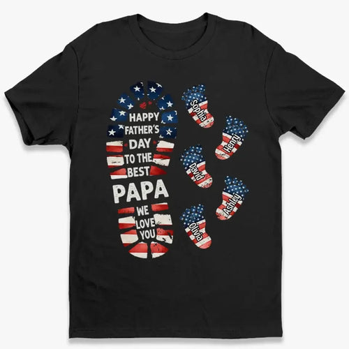 Happy Father's Day To The Best Papa - Family Personalized Custom Unisex T-shirt, Hoodie, Sweatshirt - 4th Of July, Father's Day, Gift For Dad, Grandpa Shirts & Tops The Next Custom Gift