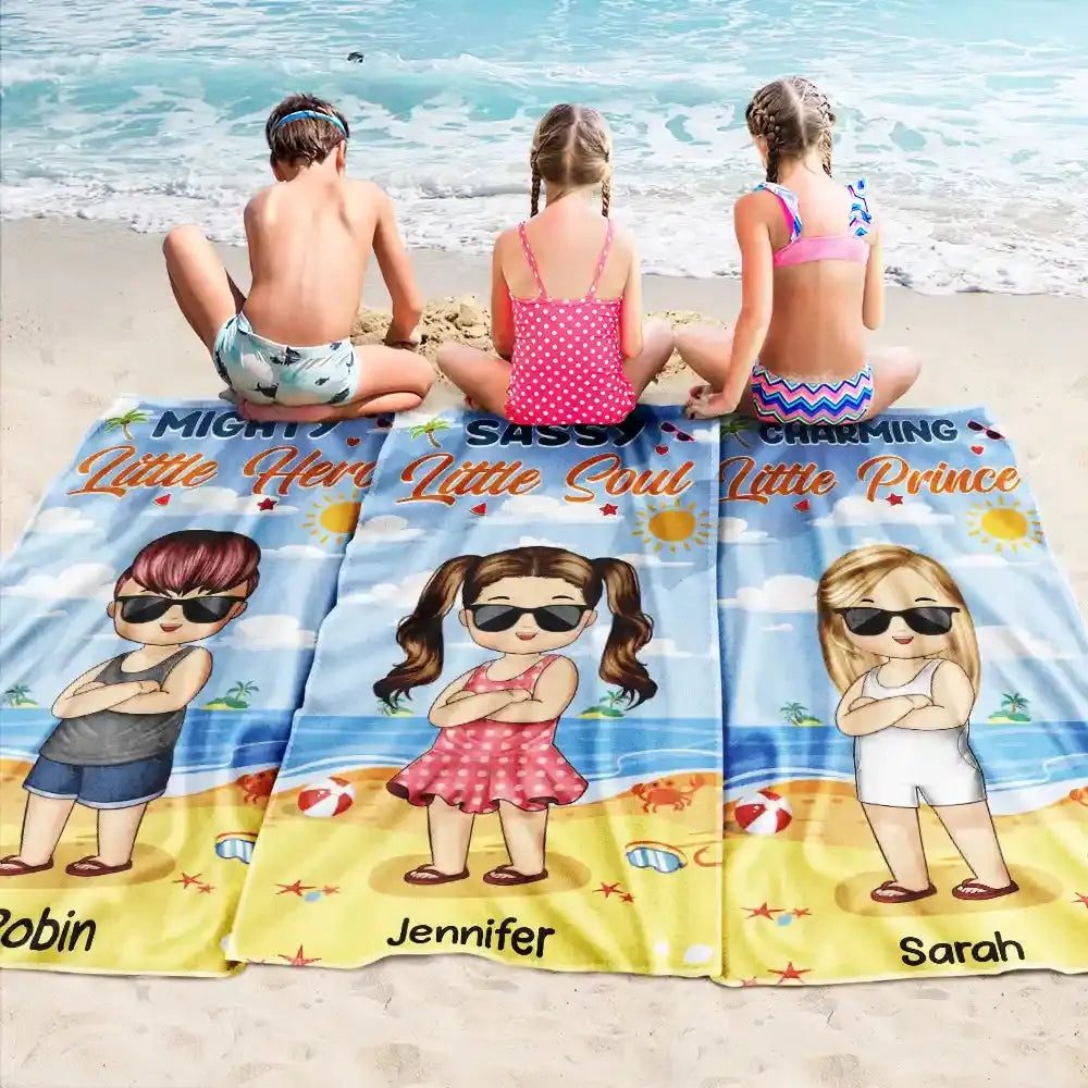 Happy Little Soul - Personalized Beach Towel Beach Towel The Next Custom Gift