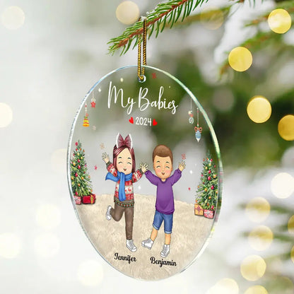 Happy Our Grandkids - Christmas Gift For Grandparents, Parents, Family - Personalized Circle Acrylic Ornament ornament The Next Custom Gift