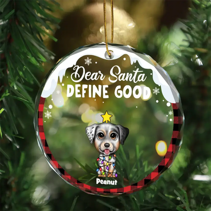 Happy Pawlidays Christmas Dog Cat - Personalized Circle Glass Ornament Ornament The Next Custom Gift