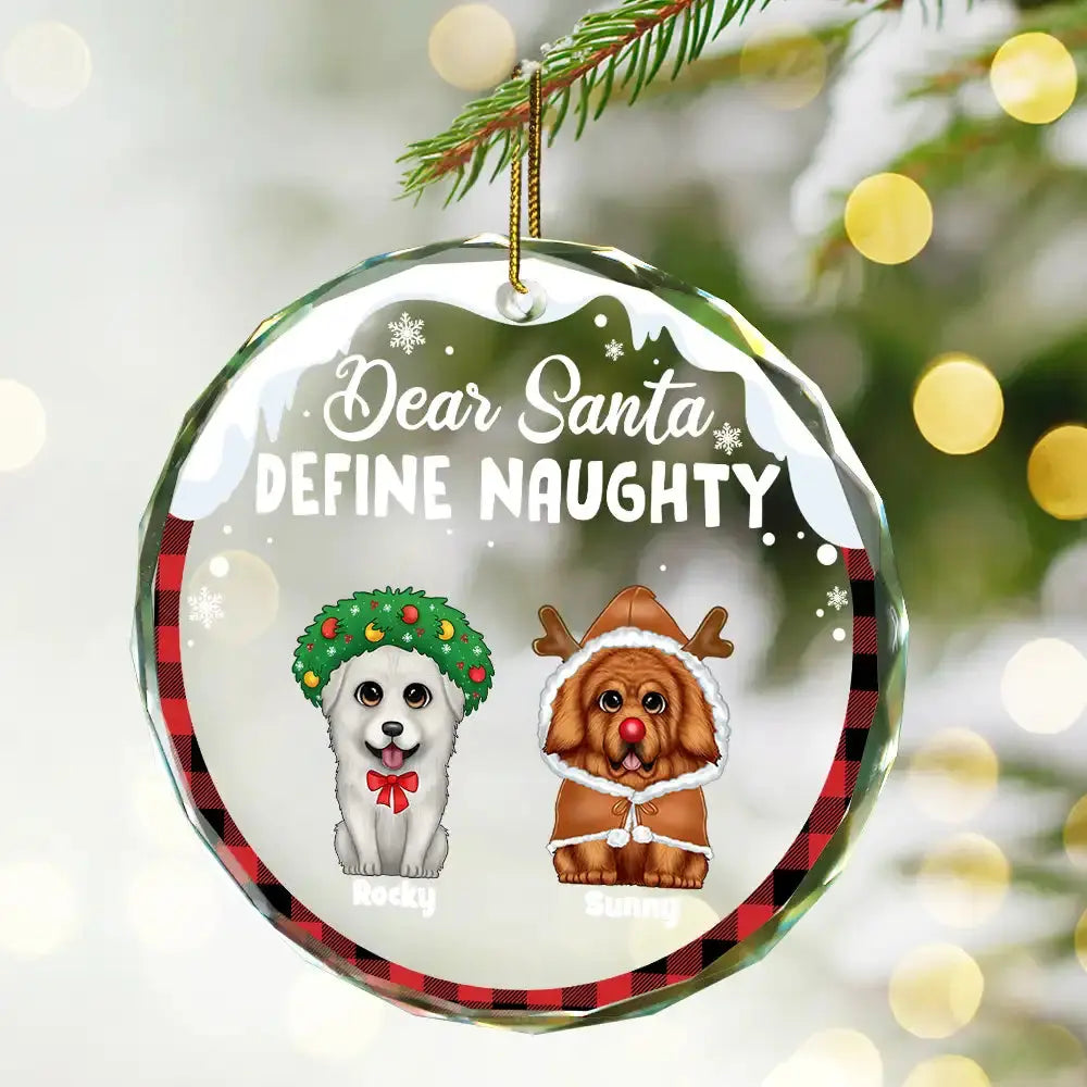 Happy Pawlidays Christmas Dog Cat - Personalized Circle Glass Ornament Ornament The Next Custom Gift