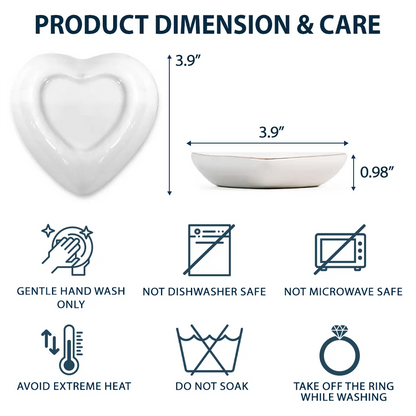 Engaged Married Couple Flower - Personalized Heart Ring Dish