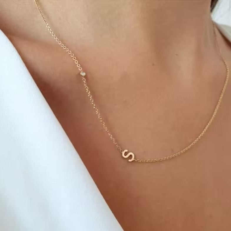 Personalized Sideway Initial Necklace 18K Best Seller