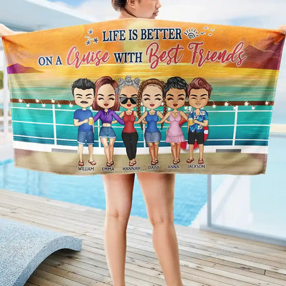 Here's To Another Year Of Bonding Over Alcohol - Personalized Beach Towel Beach Towel The Next Custom Gift