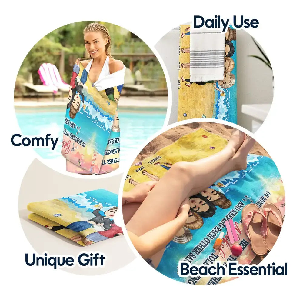 Here's To Another Year Of Bonding Over Alcohol - Personalized Beach Towel Beach Towel The Next Custom Gift