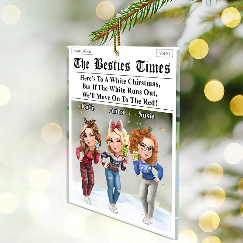 Here's To A White Christmas - Personalized Custom Shaped Acrylic Ornament