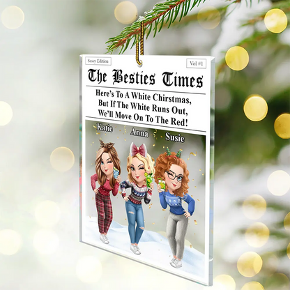 Here's To A White Christmas - Personalized Custom Shaped Acrylic Ornament