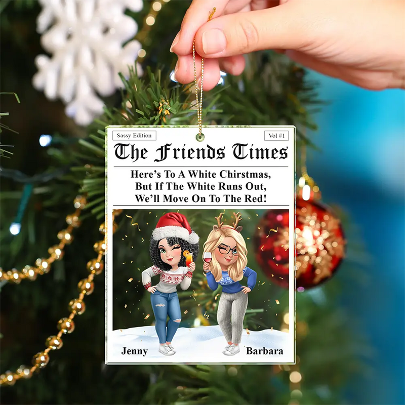 Here's To A White Christmas - Personalized Custom Shaped Acrylic Ornament