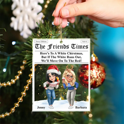 Here's To A White Christmas - Personalized Custom Shaped Acrylic Ornament