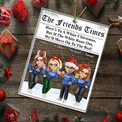 Here's To A White Christmas - Personalized Custom Shaped Acrylic Ornament