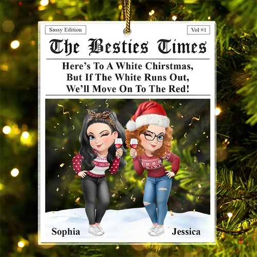 Here's To A White Christmas - Personalized Custom Shaped Acrylic Ornament