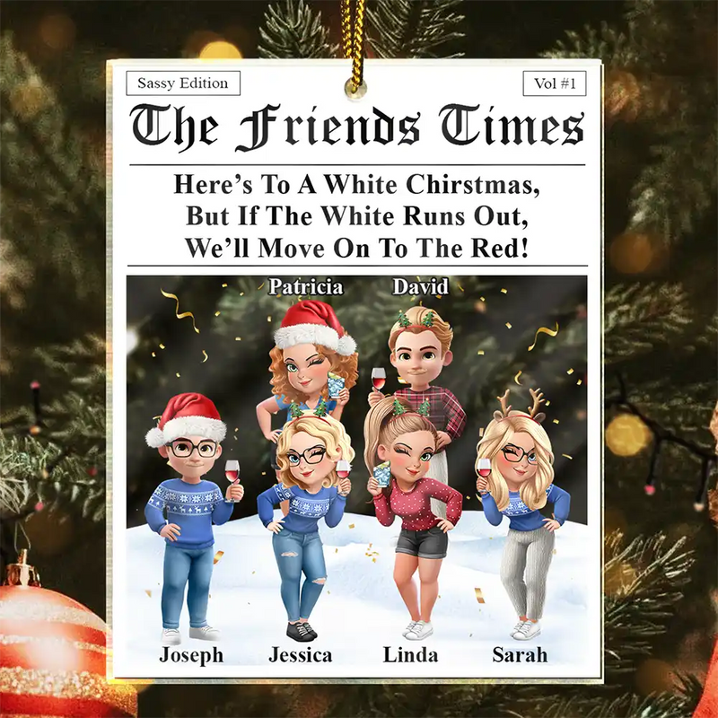 Here's To A White Christmas - Personalized Custom Shaped Acrylic Ornament