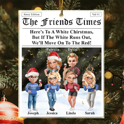 Here's To A White Christmas - Personalized Custom Shaped Acrylic Ornament