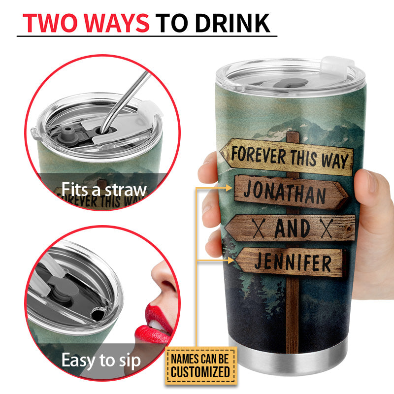 Custom Photo Hiking Couple Hold Your Hand Custom Tumbler, Gifts For Wedding, Anniversary, Birthday