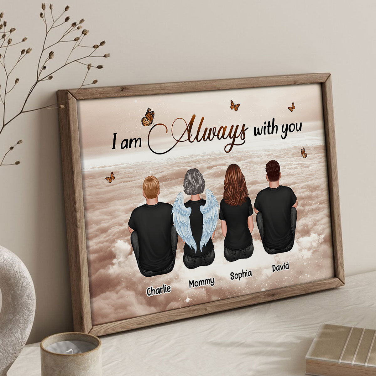 Always With You Sky Family Members, Memorial Personalized Poster, Sympathy Gift