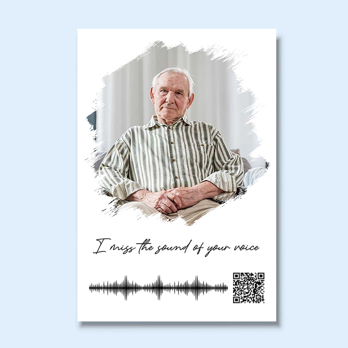 Voicemail Voice Message Scannable QR Code Family Memorial Sympathy Gift Keepsake Personalized Vertical Poster