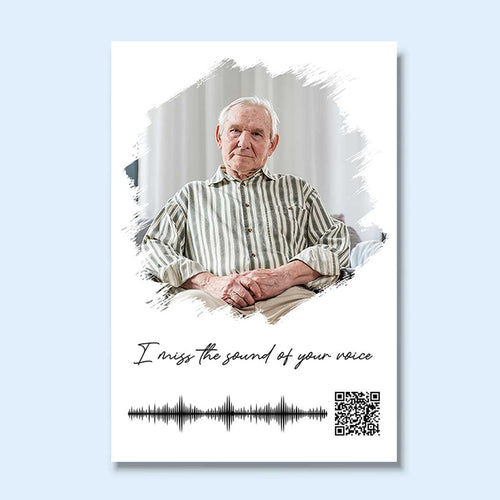 Voicemail Voice Message Scannable QR Code Family Memorial Sympathy Gift Keepsake Personalized Vertical Poster