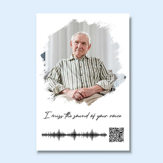 Voicemail Voice Message Scannable QR Code Family Memorial Sympathy Gift Keepsake Personalized Vertical Poster