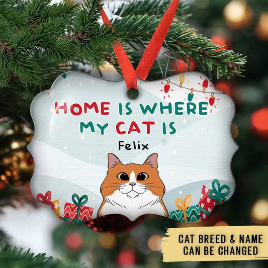 Home Is Where My Cat Is - Personalized Custom Acrylic Ornament ornament The Next Custom Gift