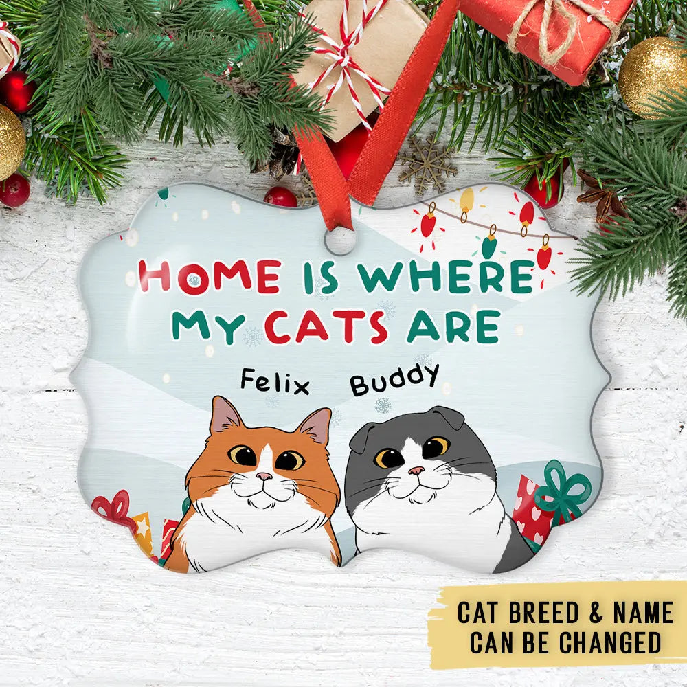 Home Is Where My Cat Is - Personalized Custom Acrylic Ornament ornament The Next Custom Gift