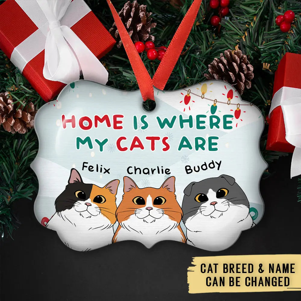 Home Is Where My Cat Is - Personalized Custom Acrylic Ornament ornament The Next Custom Gift