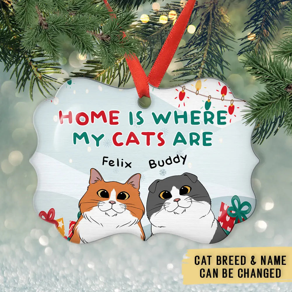 Home Is Where My Cat Is - Personalized Custom Acrylic Ornament ornament The Next Custom Gift