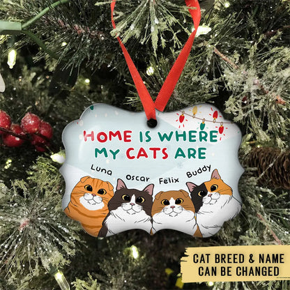 Home Is Where My Cat Is - Personalized Custom Acrylic Ornament ornament The Next Custom Gift