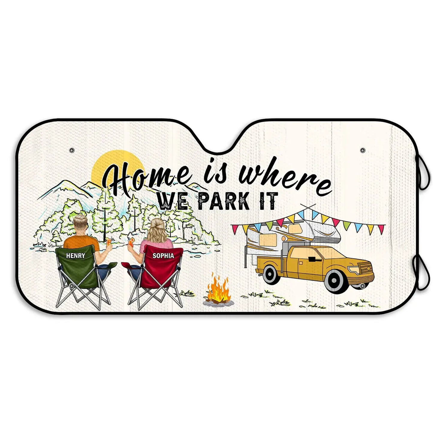 Home Is Where We Park It - Gift For Camping Lovers - Personalized Auto Sunshade Sunshade The Next Custom Gift