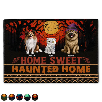 Home Sweet Haunted Home Pet Lovers - Personalized Doormat