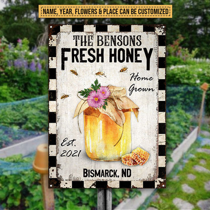 Honey Bee Fresh Honey Custom Classic Metal Signs, Bee Gift, Bee Decor