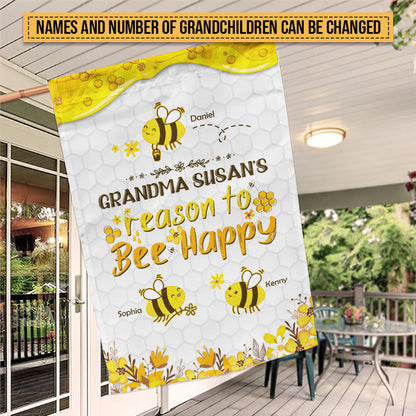 Honey Bee Grandma Reasons To Bee Happy Custom Flag