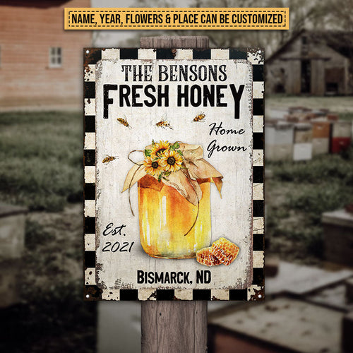 Honey Bee Fresh Honey Custom Classic Metal Signs, Bee Gift, Bee Decor