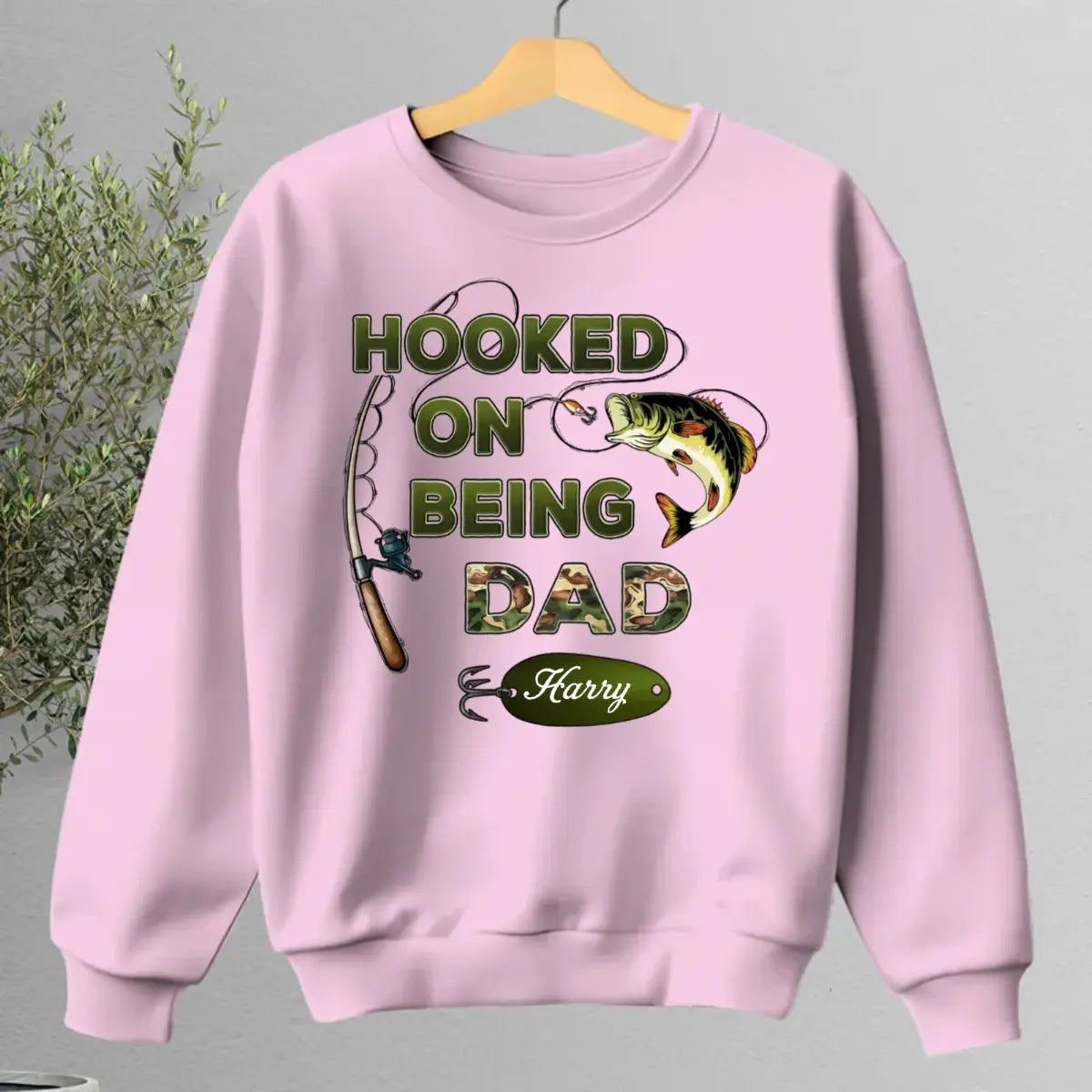 Hooked On Being Grandpa Papa Fishing Camouflage Personalized Shirt, Gift For Grandpa, Dad, Husband T-shirt The Next Custom Gift