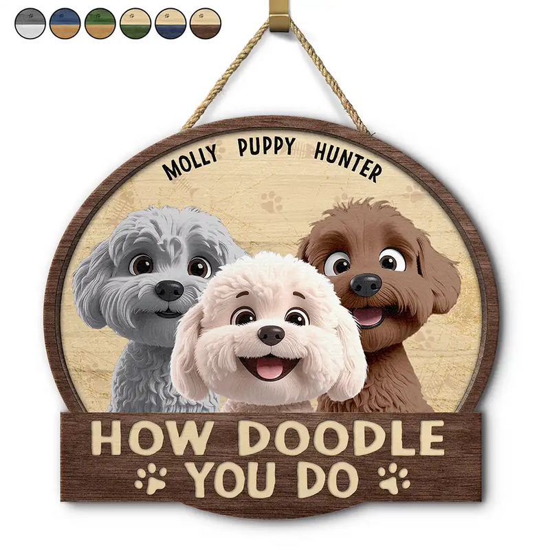 How Doodle You Do - Personalized Custom Shaped Wood Sign