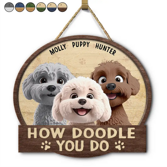 How Doodle You Do - Personalized Custom Shaped Wood Sign