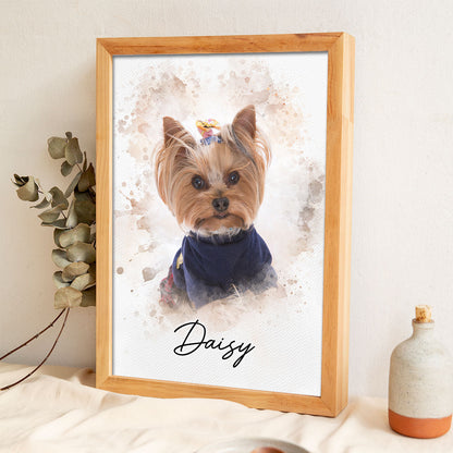 Personalized Watercolor Pet Poster From Photo, Gift For Pet Owners, New Pet Gift, Pet Memorial Gift