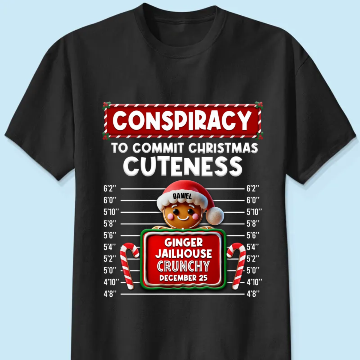 Family Christmas Gingerbread Criminal Funny Christmas Group Matching Outfit Personalized Shirt