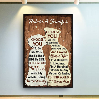 I Choose You Veteran Couple Military Husband - Anniversary Gift - Personalized Custom Poster
